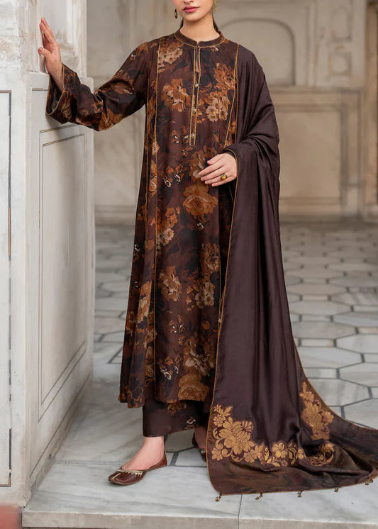 Grace W592-Printed 3pc karandi Dress With Printed karandi Shawl.