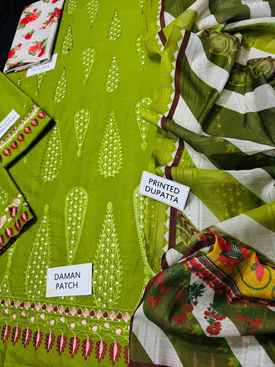 Grace S660-Embroidered 3PC Lawn with Printed munar dupatta.