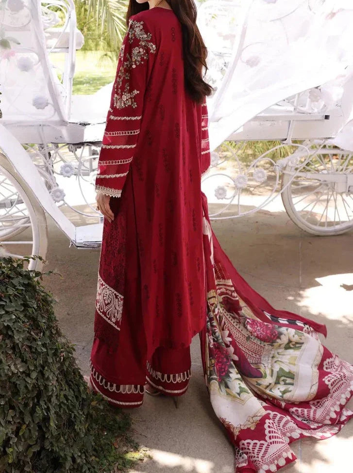 Grace S671 -Shifli Embroidered 3pc lawn dress with Digital Printed silk dupatta.