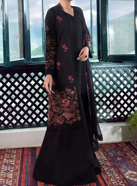 Grace W67- Embroidered 3pc marina dress with embroidered chiffon dupatta.